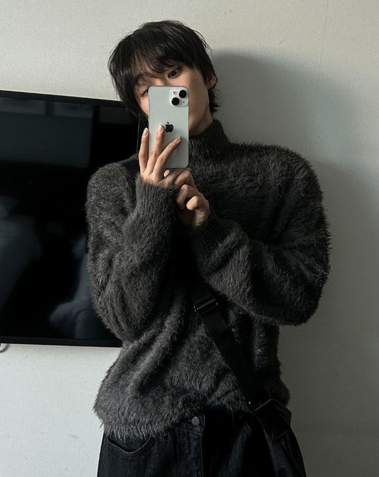 rough mohair turtleneck