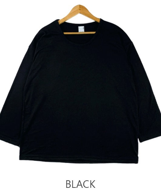 loose peach U-neck Tee