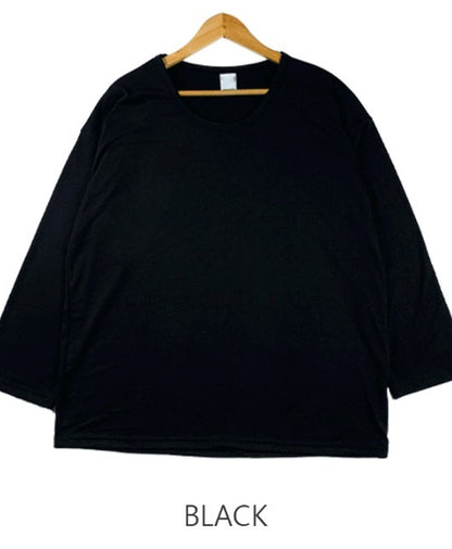 loose peach U-neck Tee