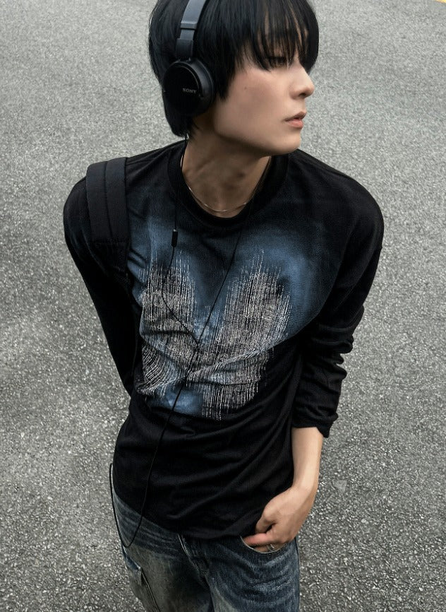 Hand Spray Brush Long Sleeve T-shirt