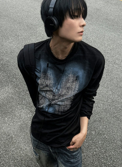 Hand Spray Brush Long Sleeve T-shirt