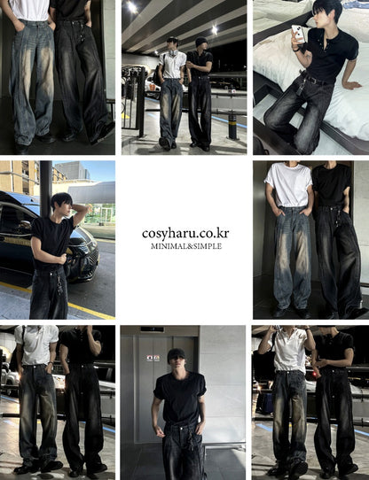 Shabey Banding Wave Washing Denim