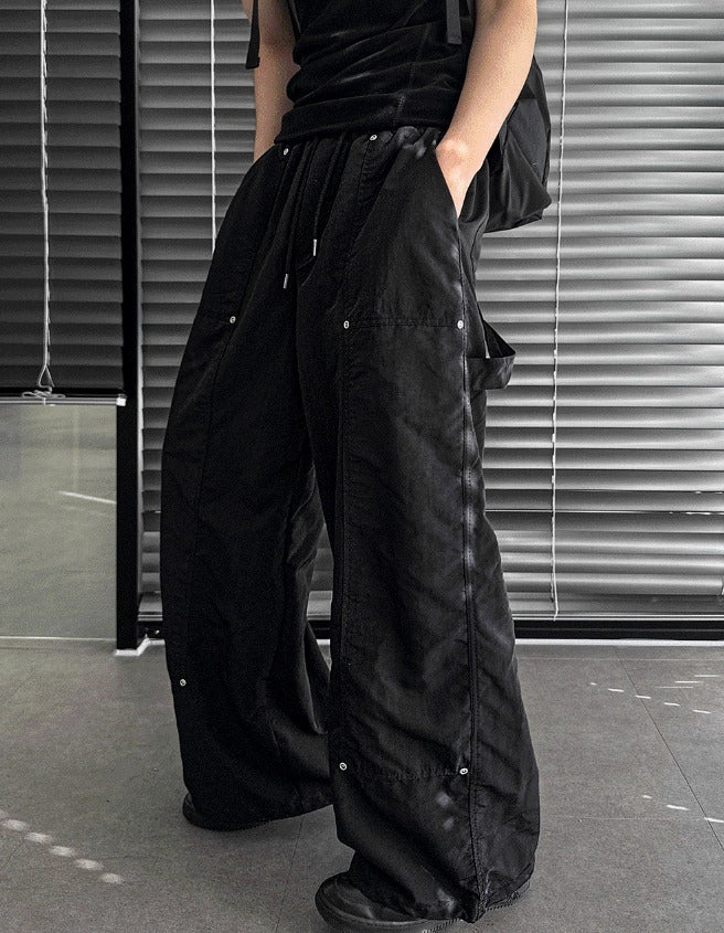 Double ni Nylon Carpenter Wide Pants