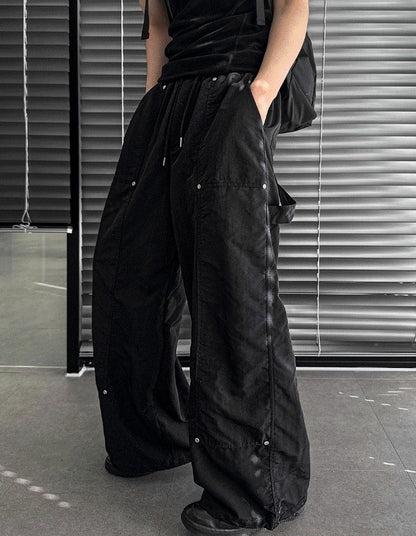 Double ni Nylon Carpenter Wide Pants