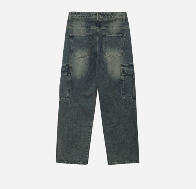 New Jeans Wide Cargo Pocket Denim Pants