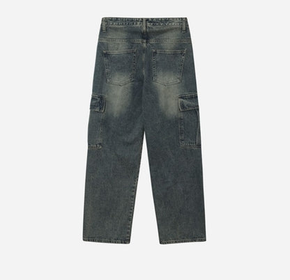 New Jeans Wide Cargo Pocket Denim Pants