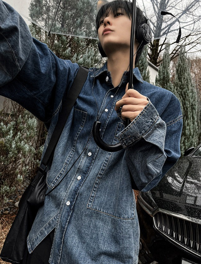 deep gradation denim shirts