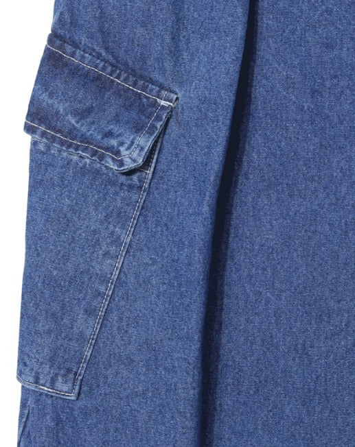 Balloon Stitch Cargo String Denim Pants