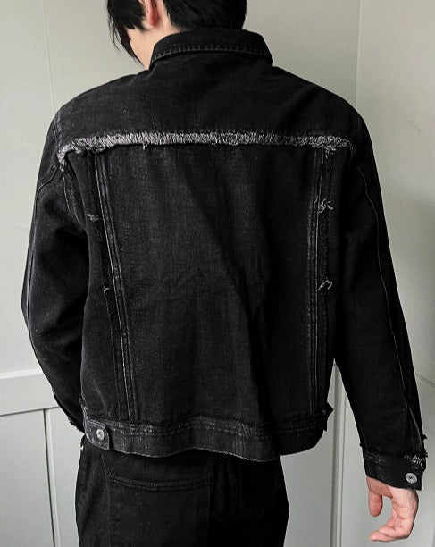 Rough Denim Crop Jacket