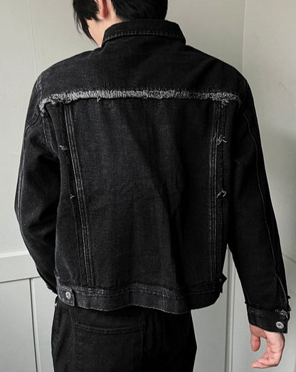 Rough Denim Crop Jacket