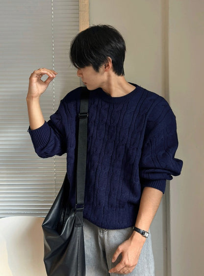 cable cosyharu semi-over knit