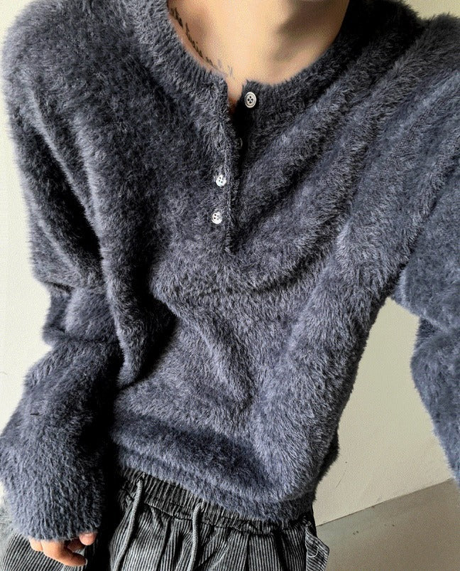 winter angora henry neck knitwear