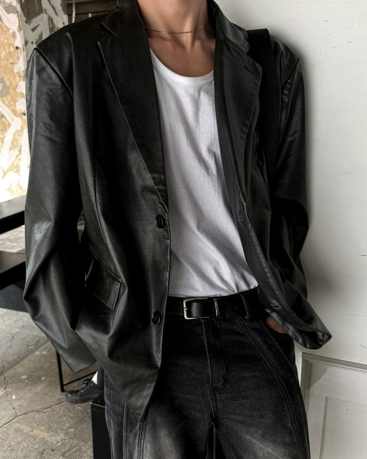 Low Classic Leather Blazer Jacket