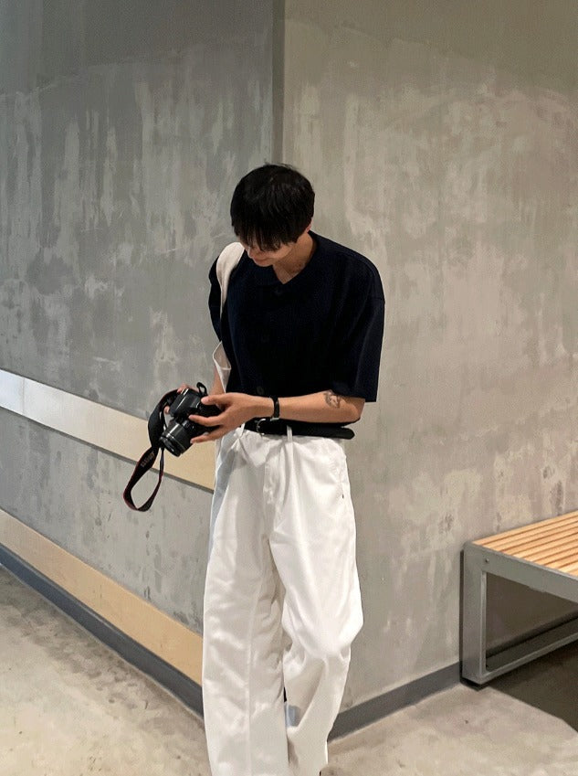 Cardigan-Style Short Sleeve Knit