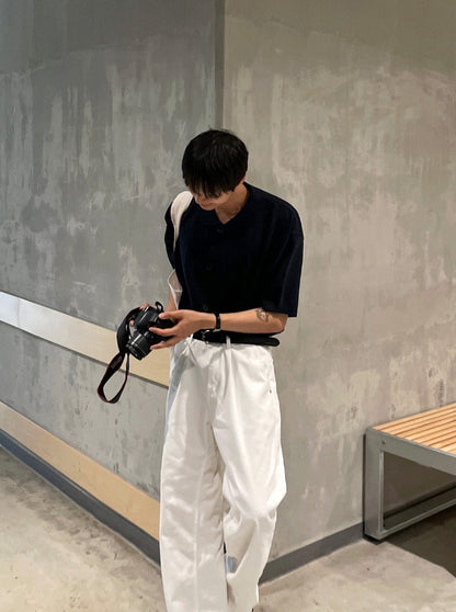 Cardigan-Style Short Sleeve Knit