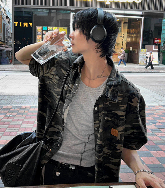 Camo Leather Patch Shirt