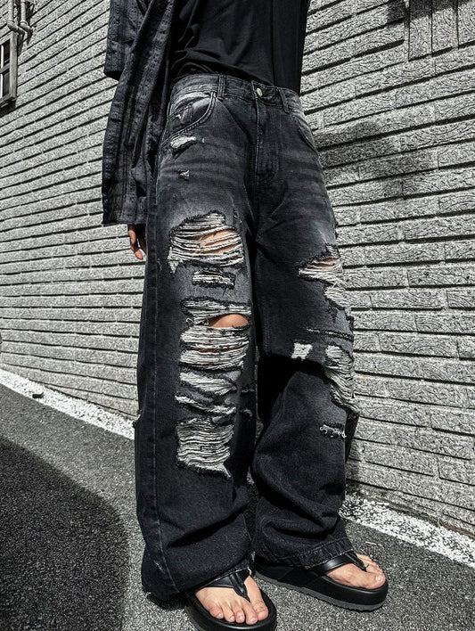 Denim Destroyed Pants