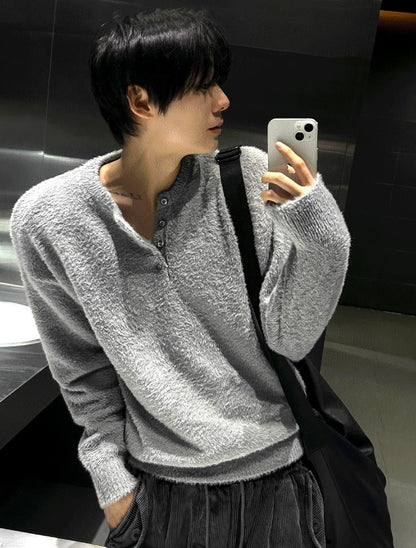 winter angora henry neck knitwear