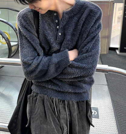 winter angora henry neck knitwear