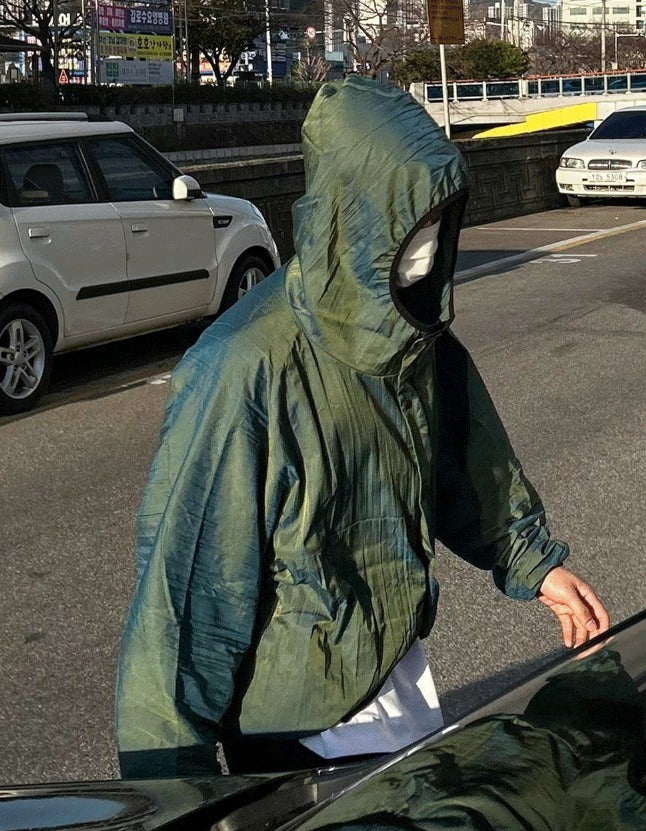 Bi-Wrinkle Hooded Windbreaker