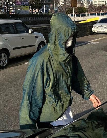 Bi-Wrinkle Hooded Windbreaker