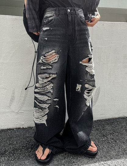 Denim Destroyed Pants