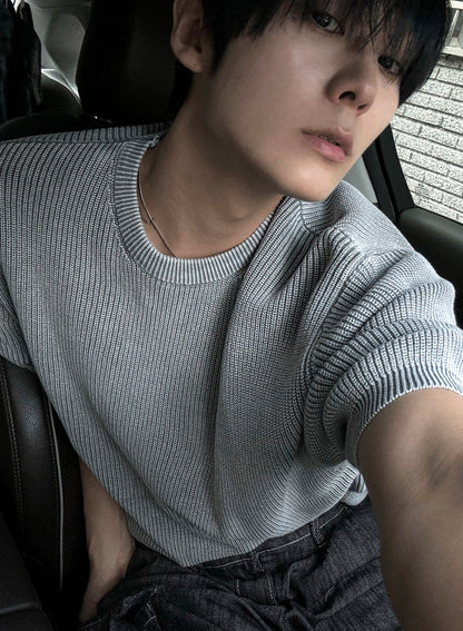 Dominic Pigment Round Neck Short Sleeve Knit