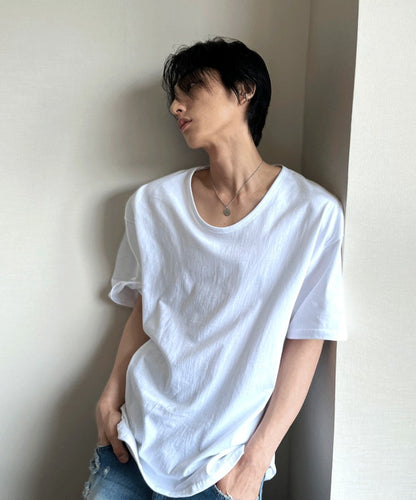 shaping round semi-wige short-sleeved T-shirt