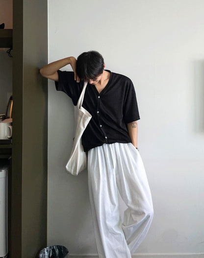 Linen Short Sleeve Cardigan