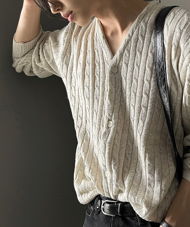 rowoon detail cavble cardigan