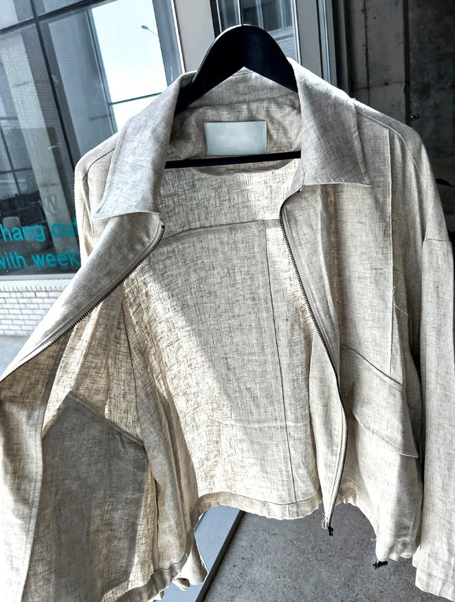 Linen Bomber Summer Jacket