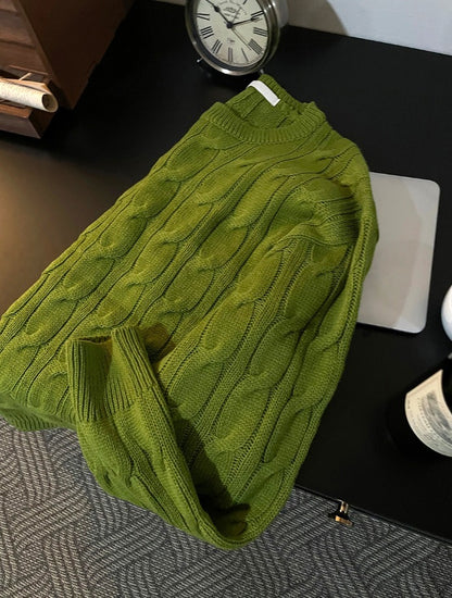 cable cosyharu semi-over knit