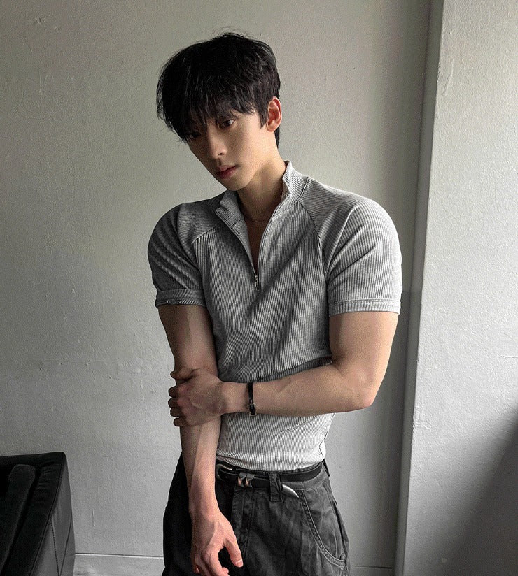 Muscle Fit Half-Zip Short Sleeve Tee