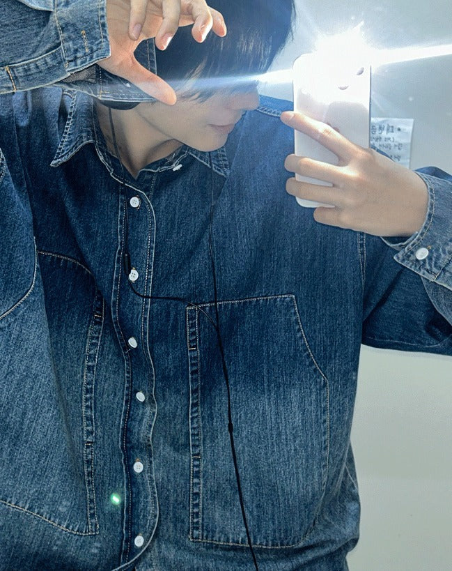deep gradation denim shirts