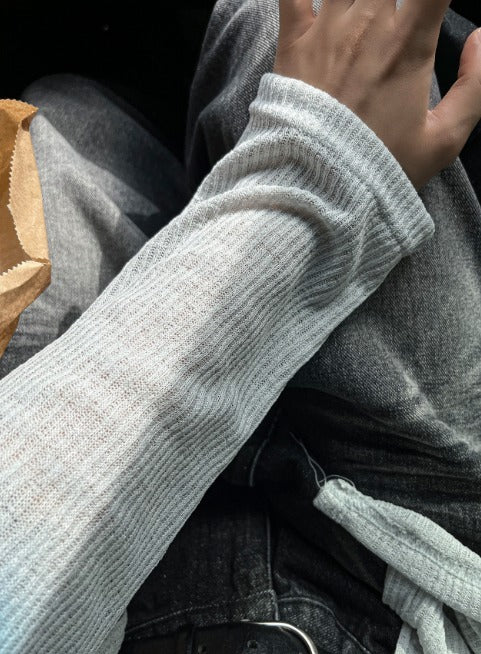 Linen Round Neck Knit Cardigan