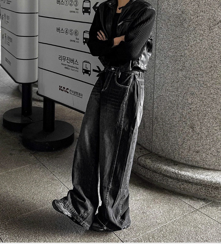 Nars Two Way Balloon Fit Folding Pintuck Denim Pants
