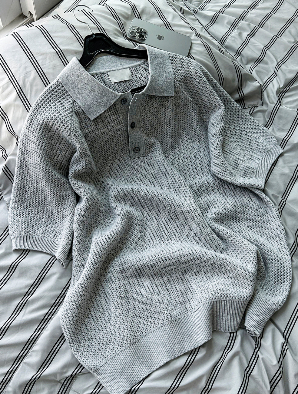 Peanut Openwork Short Sleeve Knit