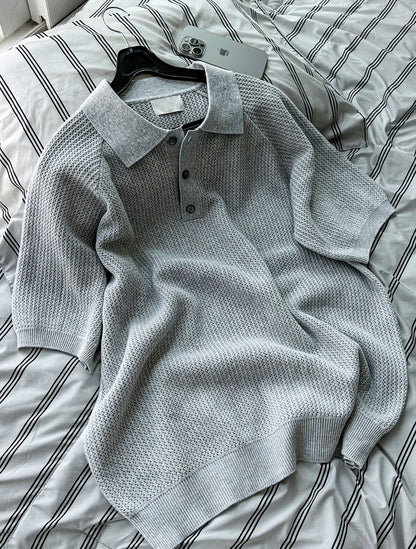 Peanut Openwork Short Sleeve Knit