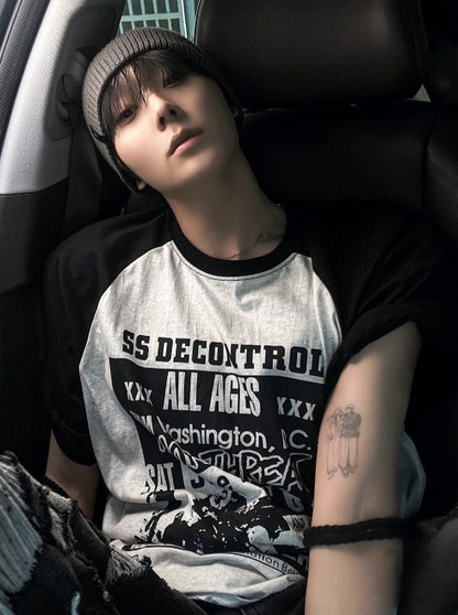 dwell control raglan short-sleeved T-shirt
