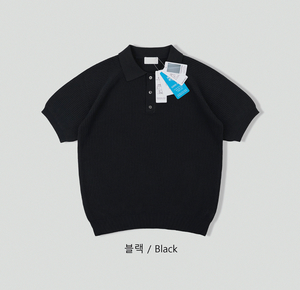 Peanut Openwork Short Sleeve Knit