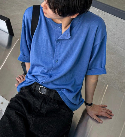 Summer Round-Neck Short Sleeve Cardigan