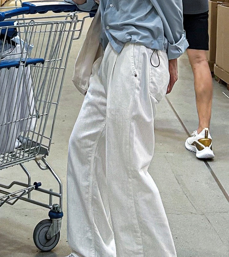 slob white wide denim pants