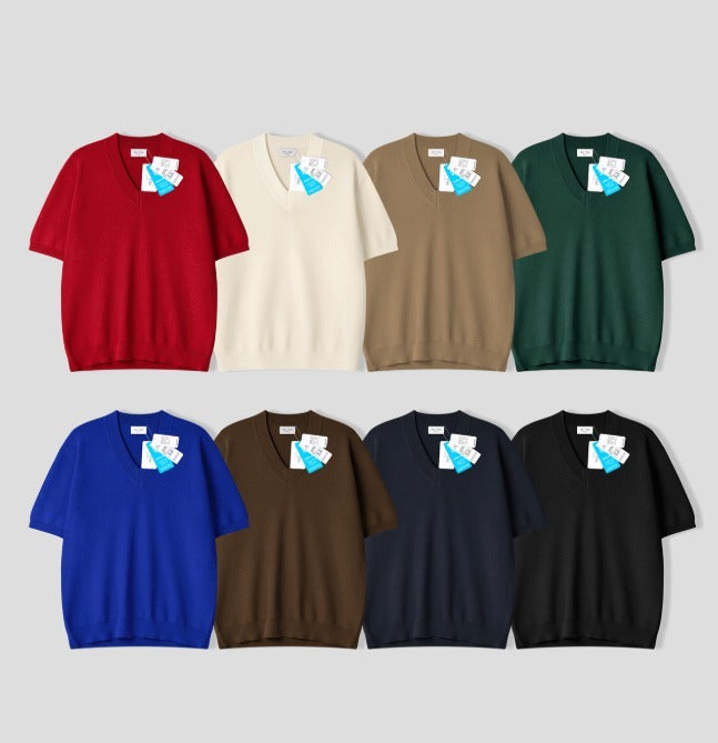 reelser overfit V-neck short sleeve knit