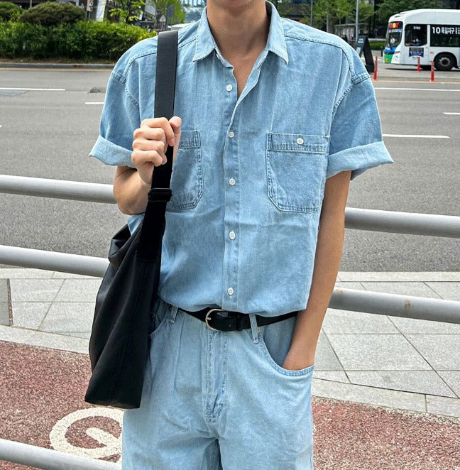 Summer Semi-Wide Denim Pants