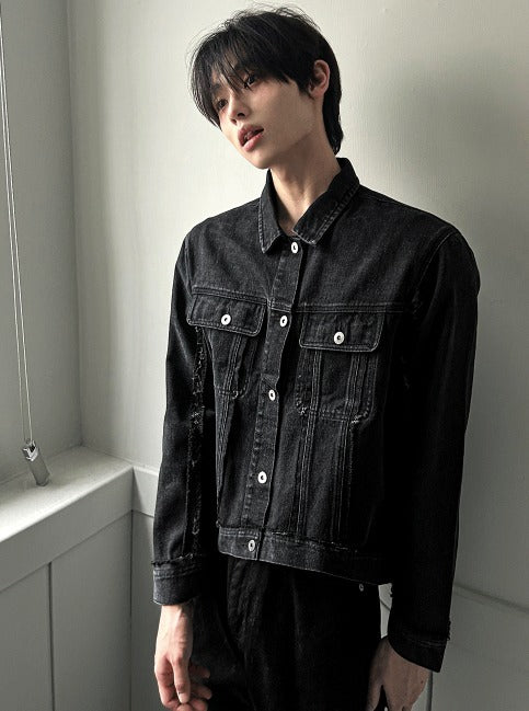 Rough Denim Crop Jacket