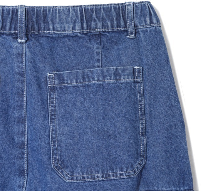 Balloon Stitch Cargo String Denim Pants