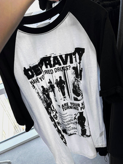 Dominic Color-Block Raglan Short-Sleeve TEE