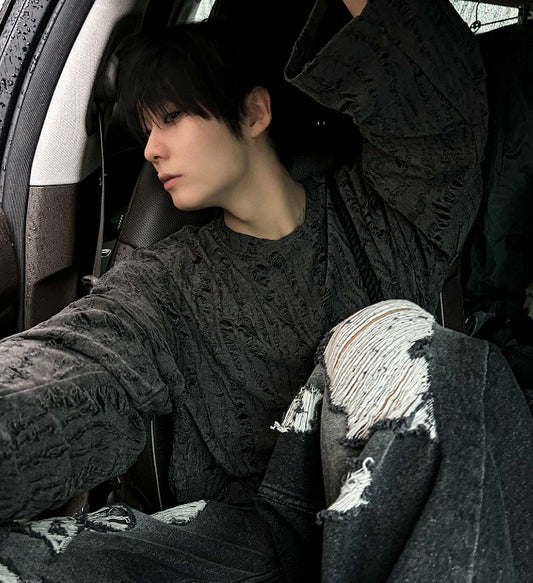 summer grunge over damage knit