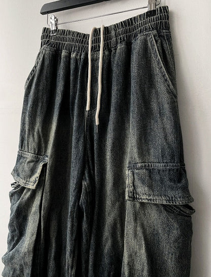 Summer Cool Cargo Banding Denim Pants