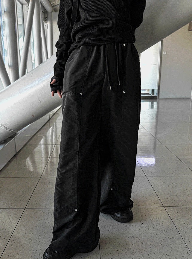 Double ni Nylon Carpenter Wide Pants